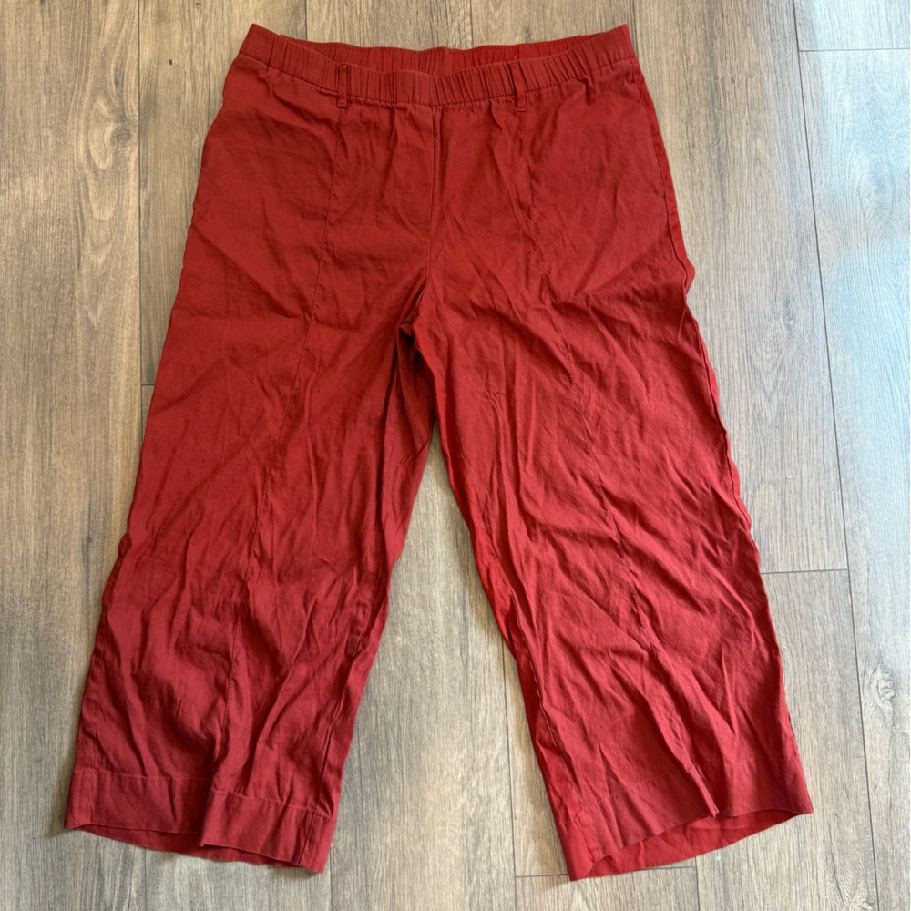 J.Jill linen stretch pants size large red